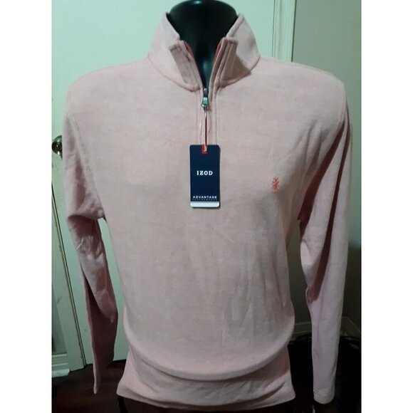 NWT IZOD Advantage Performance Stretch 1/4 Zip Pullover Men’s Medium M Red Soft - Picture 1 of 11
